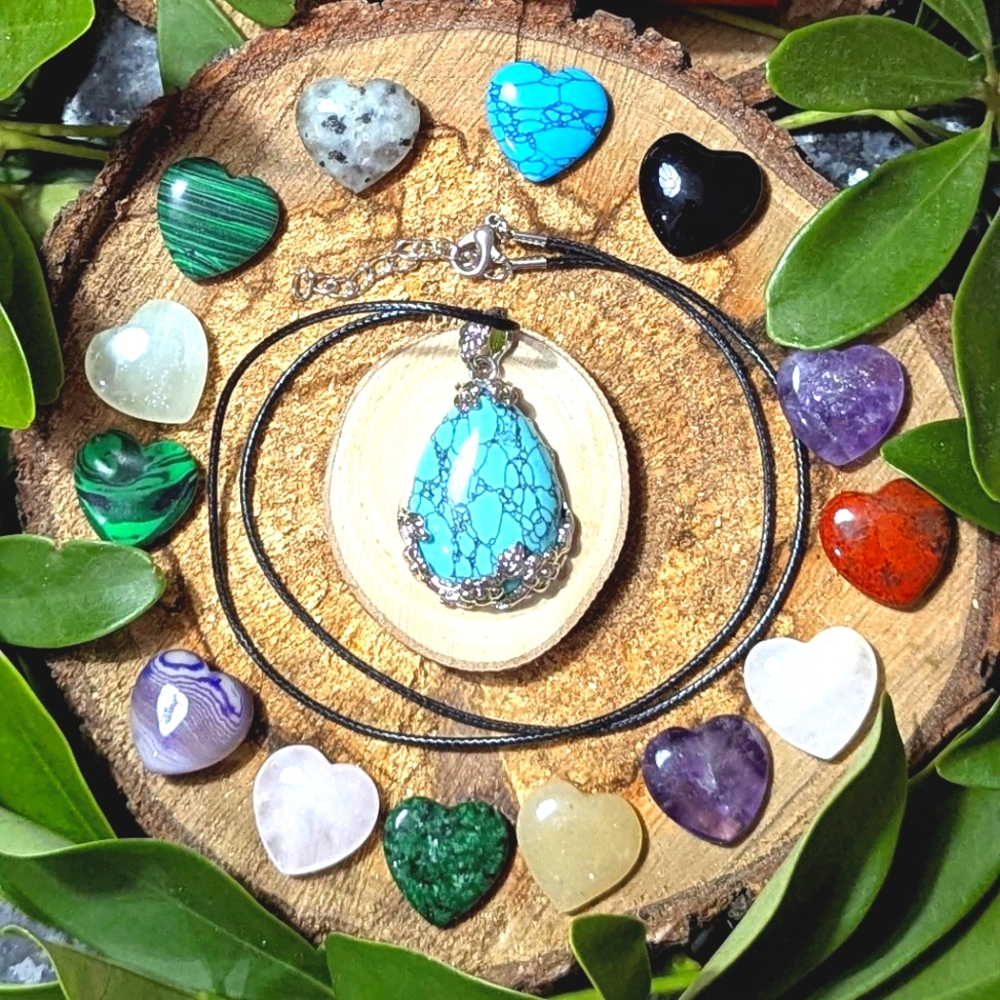 30 Chakra Stone Gift Box Heart Shape Stone Necklace Bracelet Ring Rubbing Stone - Picture 10 of 14